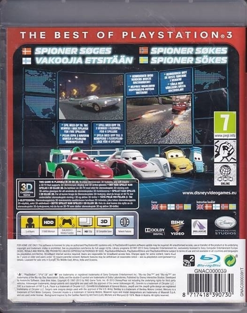 Disney Pixar Cars 2 - Essentials - PS3 - (B Grade) (Genbrug)